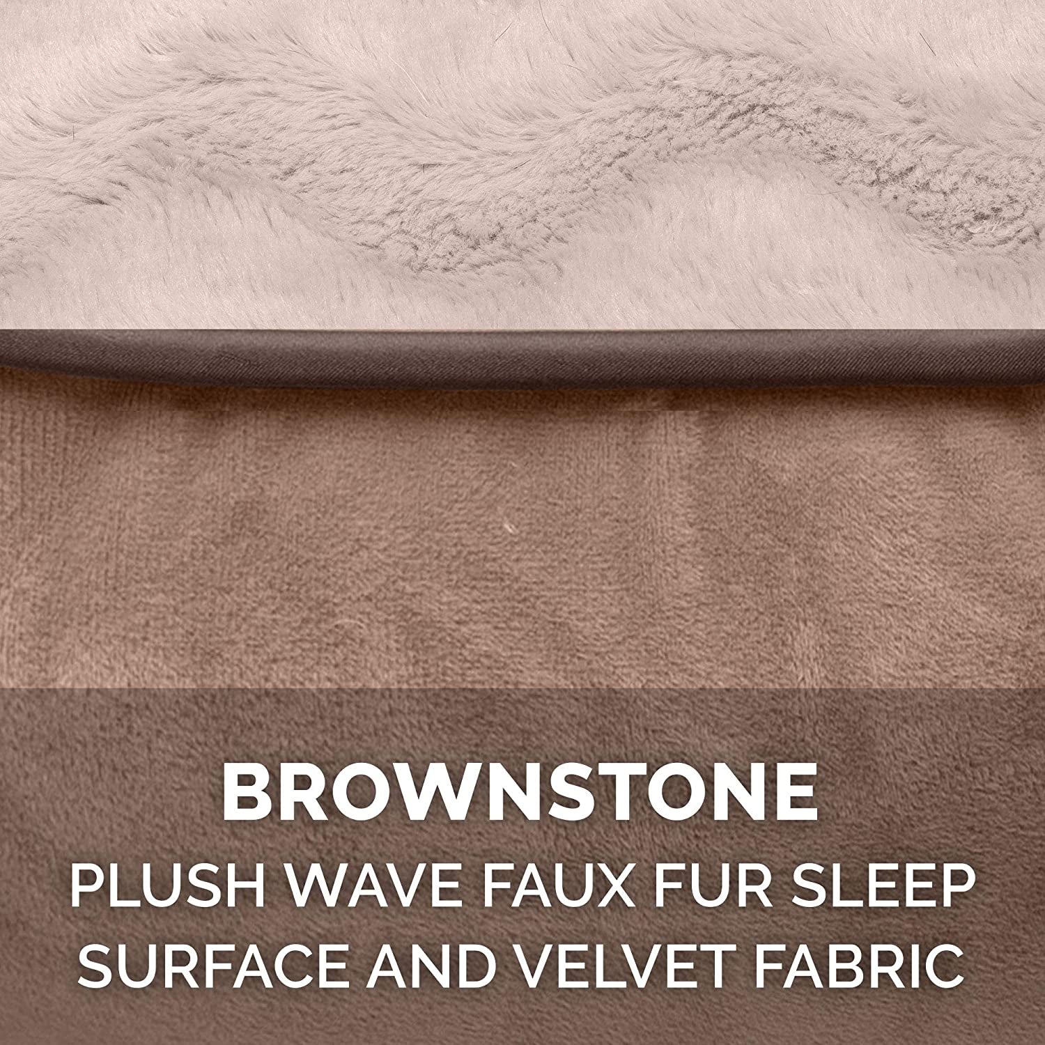 Orthopedic Dog Bed for Small Dogs W/ Removable Bolsters & Washable Cover, for Dogs up to 20 Lbs - Plush & Velvet Waves Perfect Comfort Sofa - Brownstone, Small