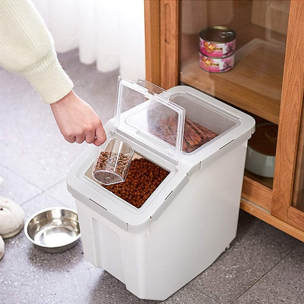 Pet Food Storage Containers 10 LB Capacity, Dog Food Storage with Measuring Cup, Airtight Dog Food Bin with Scoop for Pet Dog Treats Cat Food Container - Cyan…