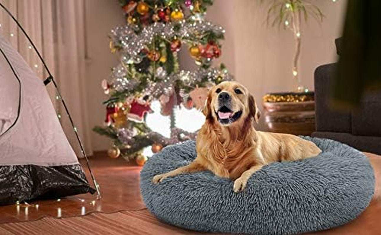 round Donut Cat and Dog Cushion Bed, Pet Bed for Cats or Multiple Dogs, Anti-Slip & Water-Resistant Bottom, Super Soft Durable Fabric Pet Supplies, Machine Washable Luxury Cat & Dog Bed