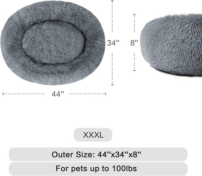 round Donut Cat and Dog Cushion Bed, Pet Bed for Cats or Multiple Dogs, Anti-Slip & Water-Resistant Bottom, Super Soft Durable Fabric Pet Supplies, Machine Washable Luxury Cat & Dog Bed