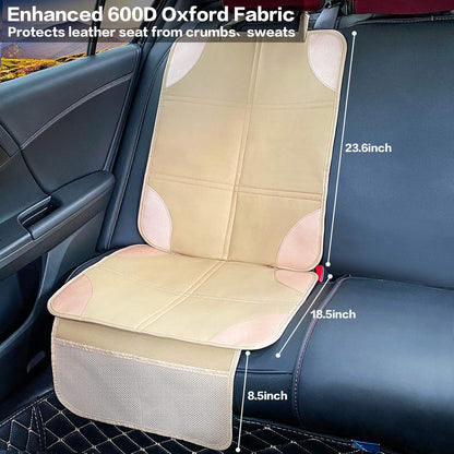 Car Seat Protector, Non-Slip Backing Will Not Leave Imprint, Waterproof Thicker Car Seat Cover for SUV, Sedan, Truck, Leather Seat Protector (Ochre)